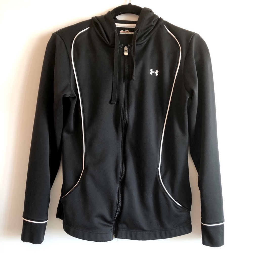 UNDER ARMOUR BLACK ZIP UP HOODIE